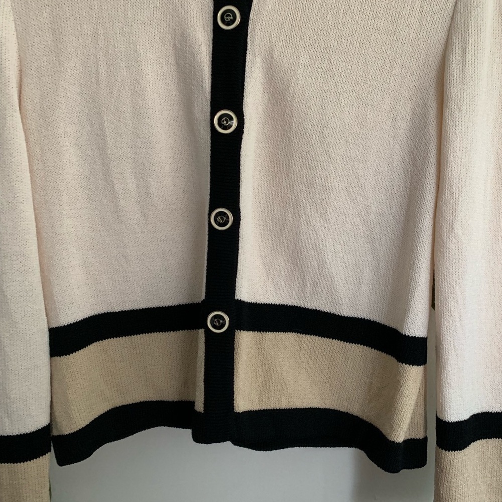 St. John Santana Knit Color Block Cardigan - Picture 3 of 5